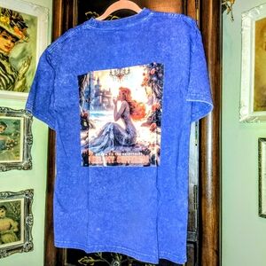 Death to the Fairytales Gothic Fantasy Art Shirt Blue Acid Wash | Dark Romantic